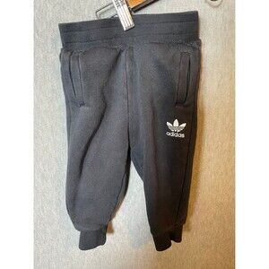 Adidas Baby Boys Girls Black Trefoil Logo Sweatpants Joggers 9-12M 12 Months